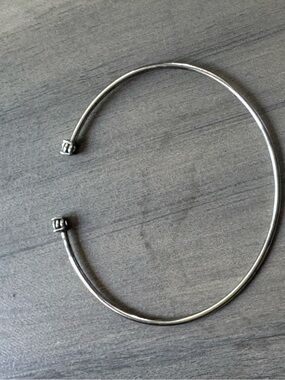 Silver Cuff Bangle Open Adjustable Cubic Zirconia  Stones Slim Delicate Bracelet